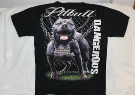 PITBULL TERRIER BEWARE DANGEROUS CHAIN FENCE T-shirt Tops Tees Unisex S