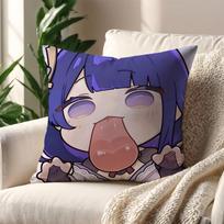 Kawaii Chibi Genshin Impact Characters Cushion Cover For Pillow Printing Sofa Decoration Home Car Room Office Nordic Simplicity Peach skin 18*18(CM)-1Pcs
