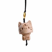 Cartoon Beech Wooden Cat Phone Chain Hand-carved Cute Bag Charm Peekaboo Movable Car Hanging Ornament Phone Accessory