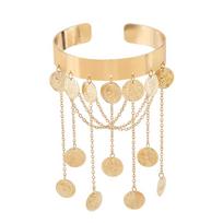 Pearl Tassel Arm Chain Exquisite Open Cuff Bracelet Vintage Upper Arm Bangles  Party Style2 Gold