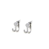 Hip Hop Punk Silver Plated Ear Jewelry Geometric Stud Earring Men Earring Korean Hoop Earring sidabras
