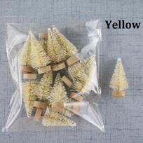 12vnt Mini Kalėdų eglutė sizalio šilko kedro dekoras Maži kalėdinio stalo papuošimai Kalėdų dovana 12pcs smėlis