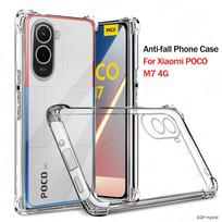 Smūgiams atsparus šarvuotas dėklas Xiaomi Poco M7 PocoM7 Little Poxo M 7 7M 4G Global skaidrus silikoninis telefono dėklas permatomas TPU Fundas PocoM7 4G (171mm) skaidri