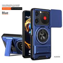 Funda for Nubia Music 4G Case Rotatable Slide Camera Protection Ring Stand Shockproof Cover Capa Funda ZTE nubia Music mėlyna