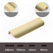 Space Aluminum Hidden Cabinet Handle Double Hole Multiple Sizes Arc Door Handle Easy To Install Black/gold/grey length80mm-1 auksinė
