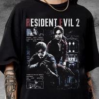 Resident Evil 2 game Casual Trendy Graphic Vintage Y2K T Shirt Women Unisex Cotton Tee Summer Spring Oversized Novelty Loose tops S