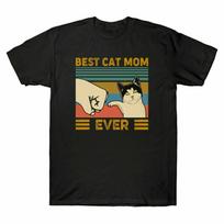 Best Cat Mom Ever Funny Cat Bump Fit Mother's Day Vintage Men's T-Shirt Tee Gift XL