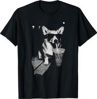 Corgi Drinking Iced Coffee Funny Corgi Dog Coffee Vintage T-Shirt XXL