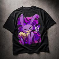 Jax TADC Medvilniniai Laisvi Drop Shoulder Marškinėliai, Unisex Kasdienis Viršus, Glitchcore Grafika M purple