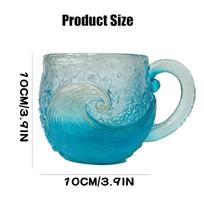 12 Oz Beach-Themed Resin Mug for Coffee, Tea & Water - Stylish Sea Design, Perfect for Travel, Office, Home, Cafe, Party & Gift 301-400ml mėlyna