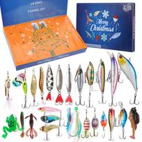 Fishing Advent Calendar -24 Days of Christmas Countdown Calendar with Fishing Lures Set for Fisher Christmas Gifts for Dad Men