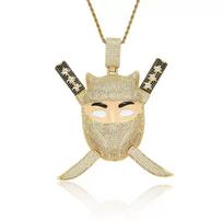 THE BLING KING White Ninja Pendant Limited Edition Weapons Sheath Sword Can Be Removed Pendant Necklace Hiphop Jewelry Rope chain&16inch auksas