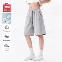 MINISO Men's Casual Cotton Mid-Length Shorts L viržių pilka spalva