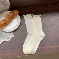Summer Sweet Hollow Women Socks Love Heart Flower Pattern Ruffle Edge Women Socks Versatile Thin Breathable Boneless Women Sox 35-39