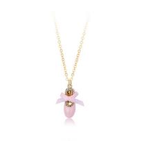 Crystal Trendy Necklace Gold Chain Clavicle Chain Dancer Ballet Shoes Pendant  Daily 1pc