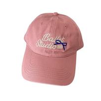 Hip Hop Adjustable Bow Tie Baseball Cap Cotton Lightweight Peaked Cap Breathable Embroidered Letters Solid Color Hat Casual rožinė