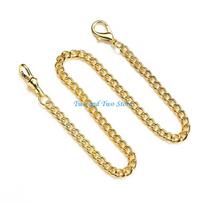 HX6F Pocket Watch Chain Metal Belt Jeans Albert Vintage T Bar Waist Chain Link Clasp for Fob Watch Pocket Watch Accessories single buckle 2 auksas