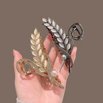 Cat's Eye Stone Wheat Ear Hair Grab Headdress Hairpin Sweet Hair Clips with Pearls Fashion Jewelry Shark Clip Hair Accessories juoda