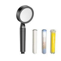 Hongdec High Pressure Handheld Shower Head Filter Showerhead for Hotel Apartment Bathroom Project (Black,ABS Plastic) juoda