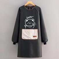 Cooking and catering coverall, thickened work apron, waterproof apron, long-sleeved apron, cartoon oil-proof apron mėlyna