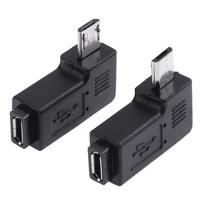 2Pcs Micro USB Female To Micro USB Male Connector Left Right Right Angled 90 Degree Micro USB To Micro USB Adapter Plug
