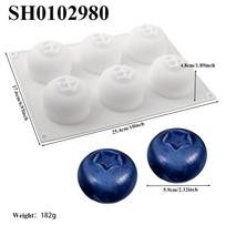 6 Cavity Blueberry Mousse Cake Mold Food Grade Silicone Heat Resistant Fruit Shaped Dessert Mold Flexible BPA Free Baking Mold balta