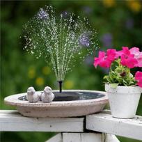 T02C!Solar Water Fountain With Multiple Nozzles 16Cm 3W Solar Powered Design For Bird Bath Garden Pond Pool Tank juoda