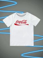 Apvalios apykaklės marginti megztiniai trumpomis rankovėmis vaikiški viršutiniai drabužiai Coca-Cola 120 gray
