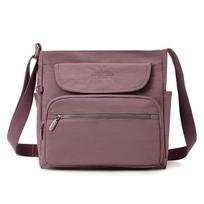 Stylish Crossbody Bag with Front Flap and Multiple Pockets for Everyday Use rožinė