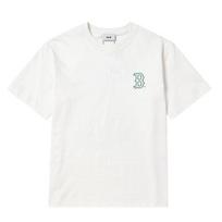 MLB T Shirts Unisex Cream White Crew Neck Moderate 3ATSM0563-43IVS M