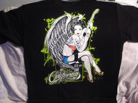 TATTOO ANGEL CALIFORNIA GUITAR MUSIC T-shirt Tops Tees Unisex M