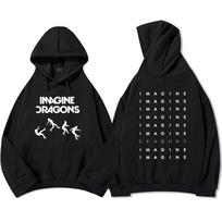 Streetwear Unisex Loom Tour Imagine Dragons Long Sleeve Winter Sweatshirts Ropa Hombre Sudaderas Hooded Clothes S black