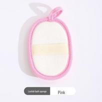 Natūrali Lufos Šveičiamoji Kūno Kempinė - Medvilnės ir Lino Mišinys Scrubbing Towel Sheet 8x12cm rožinė