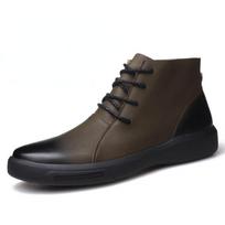 madingi Retro vyriški odiniai batai Rudens Žiemos Šilti Fur Short Boots Britiško Stiliaus Aukštakulniai Darbiniai Batai Vyriški Ankle Booties Zapatos Hombre 38 ruda