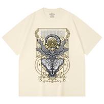 230 Gsm 100% Cotton Jujutsu Kaisen V42 Mahoraga Print Unisex Heavy Cotton T Shirt XS abrikosas