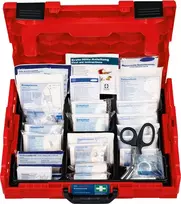 Pirmosios pagalbos rinkinys Bosch 1600A02X2R – DIN standartą atitinkantis komplektas L-BOXX 102 dėkle, raudonas