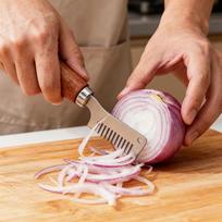 Stainless Steel Onion Chopper with Wooden Handle for Efficient Slicing and Shredding of Vegetables and Herbs for Kitchen Use One Size