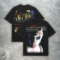 Manhunt PS2 Vintažiniai marškinėliai Retro Y2K Siaubo žaidimo Grafinis T-shirt Tamsūs Žaidimų Gatvės XXXXL gray