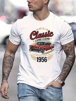 Klasikinė Gyva Legenda 1956 m. Senovinio Automobilio Grafinis Marškinėlis Vasaros, Trumpomis Rankovėmis T-Shirt XXXL