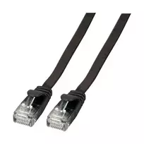 EFB RJ45 Flat Patch Cable Cat.6A U/UTP PVC 0.25m Black