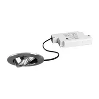 Brumberg 39363153 BB03 Apvalus Įleidžiamas LED Prožektorius, 6W, 230V, Nikelis, 3000K, Fazinis Dimmavimas, Sukiojamas