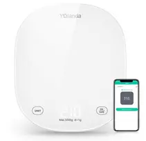 Yolanda CK10A išmaniosios virtuvės svarstyklės su Bluetooth, 3000g talpa, 0.1g tikslumu, USB-C įkraunamos