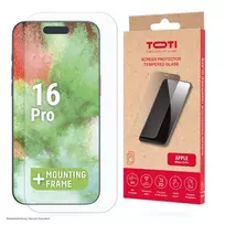 TOTI Grūdinto stiklo 2D ekrano apsauga Full Cover, skirta iPhone 16 Pro, permatoma