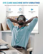 RENPHO Eyeris View akių masažuoklis su šiluma, oro kompresija, vibracija, Bluetooth, USB-C, sulankstomas, pilkas