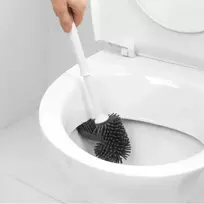 Beldray LA084538PUFFEU7X Antibac Silicone Toilet Brush with Holder, Purple