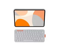 Logitech Flip Folio klaviatūra ir dėklas - pilno dydžio - belaidė - Bluetooth 5.1 LE - AZERTY - prancūziška - šviesiai pilka - skirta Apple 10,9 colių iPad Air (5-osios kartos)