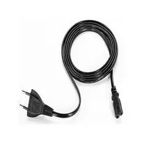Zebra maitinimo laidas - Europlug į IEC 60320 C7, 2m, juodas