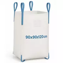 EXTRALINK Big Bag U+2 90x90x120cm 1000kg FIBC Bulk Bag su 2 papildomomis kilpomis