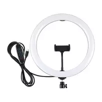 PULUZ PU656B 10 colių LED žiedinė šviesa su telefono laikikliu ir trikoju