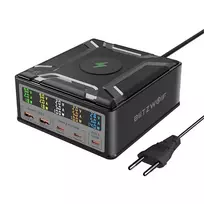 BlitzWolf BW-S28 260W GaN USB-C Įkrovimo Stotelė, 2xUSB-A, 3xUSB-C, 15W Belaidis Įkroviklis, Juoda